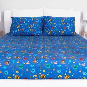 NEW BELLABU BEAR house pride bamboo twin sheet set in blue